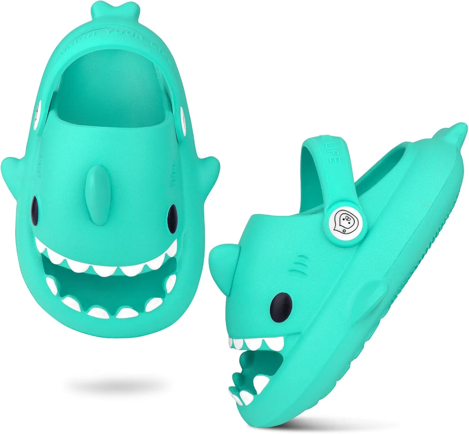 Kids Shark Slides丨Pillow Shower Sandals Quick Dry Slippers丨Toddler Boys Girls Comfy Cloud Slides丨Summer Non-Slip Thick Sole Beach Pool shoes