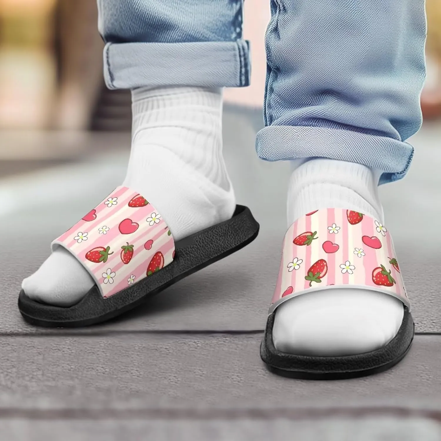 Kids Shower Slides丨Animal Graphic Sandals for Girls丨Quick Drying Bathroom Shower Sandals丨Summer Beach Pool Slippers| Thick Sole Non-Slip
