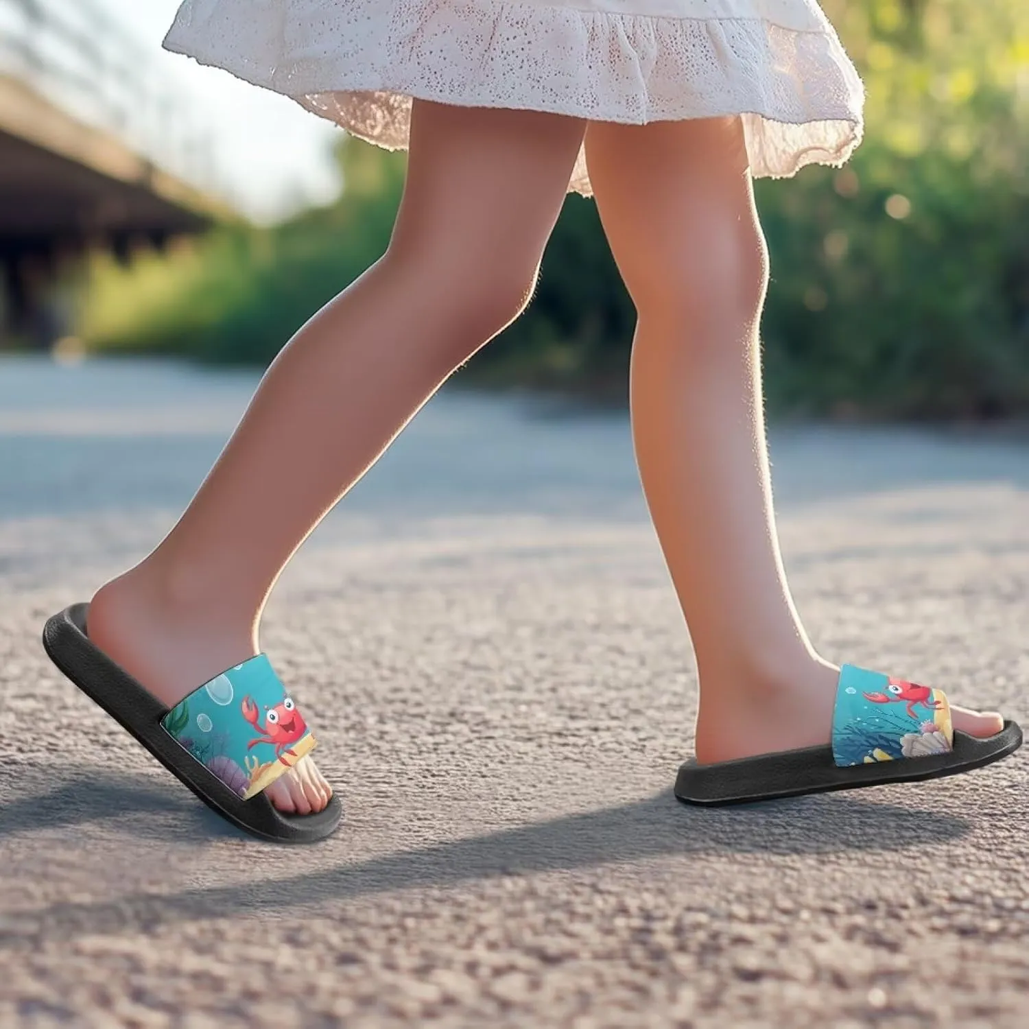 Kids Slides Sandals Non-slip Beach Slides for Girls Boys Waterproof