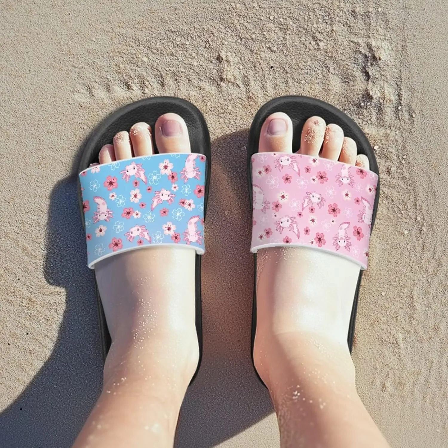 Kids Slippers for Girls Cute Animal Print Sandals Non Slip Quick Drying Shower Slides Bathroom Shoes