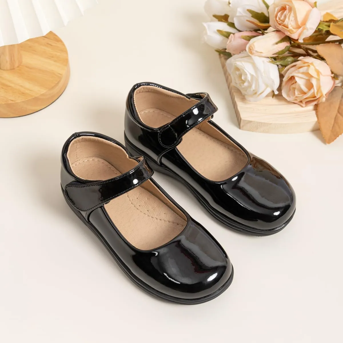 KIDSUN Toddler Girls Dress Shoes Mary Jane Flats Bow Princess Ballerina Wedding Party Back to School Shoes for Kids