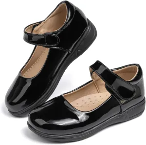 KIDSUN Toddler Girls Dress Shoes Mary Jane Flats Bow Princess Ballerina Wedding Party Back to School Shoes for Kids