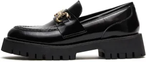 KISSASA Womens Tassel Platform Patent Chunky Heeled Loafers Slip On Uniform Dress Shoes