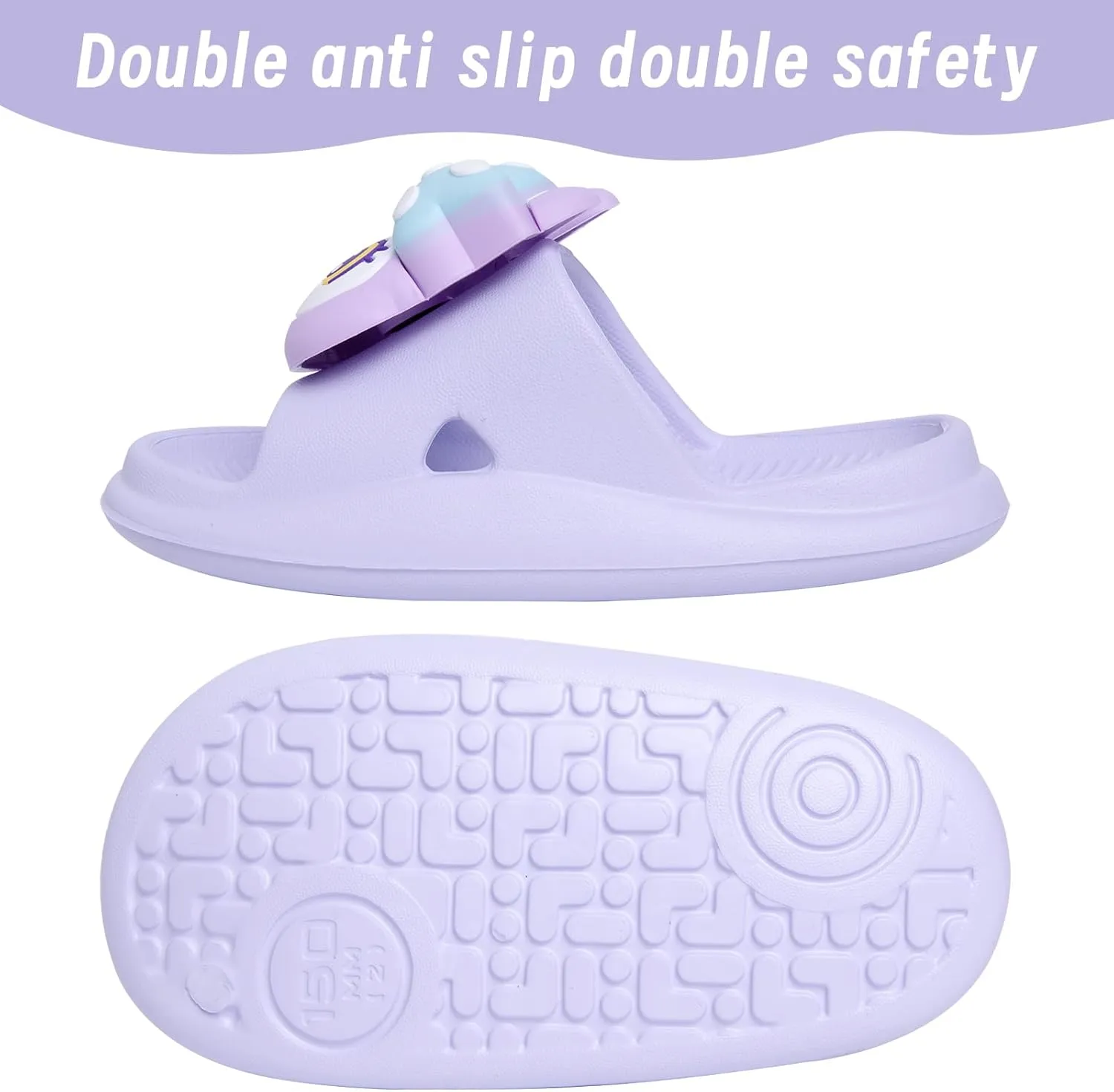Knemksplanet Toddler Boys Girls Slippers Bunny Unicorn Pillow Sandals Summer Quick Dry Bathroom Slides Beach Water Non-Slip Kids Shower Shoes
