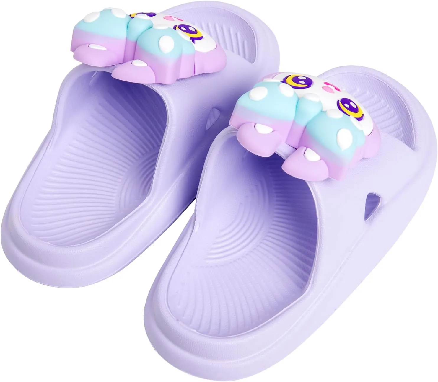 Knemksplanet Toddler Boys Girls Slippers Bunny Unicorn Pillow Sandals Summer Quick Dry Bathroom Slides Beach Water Non-Slip Kids Shower Shoes