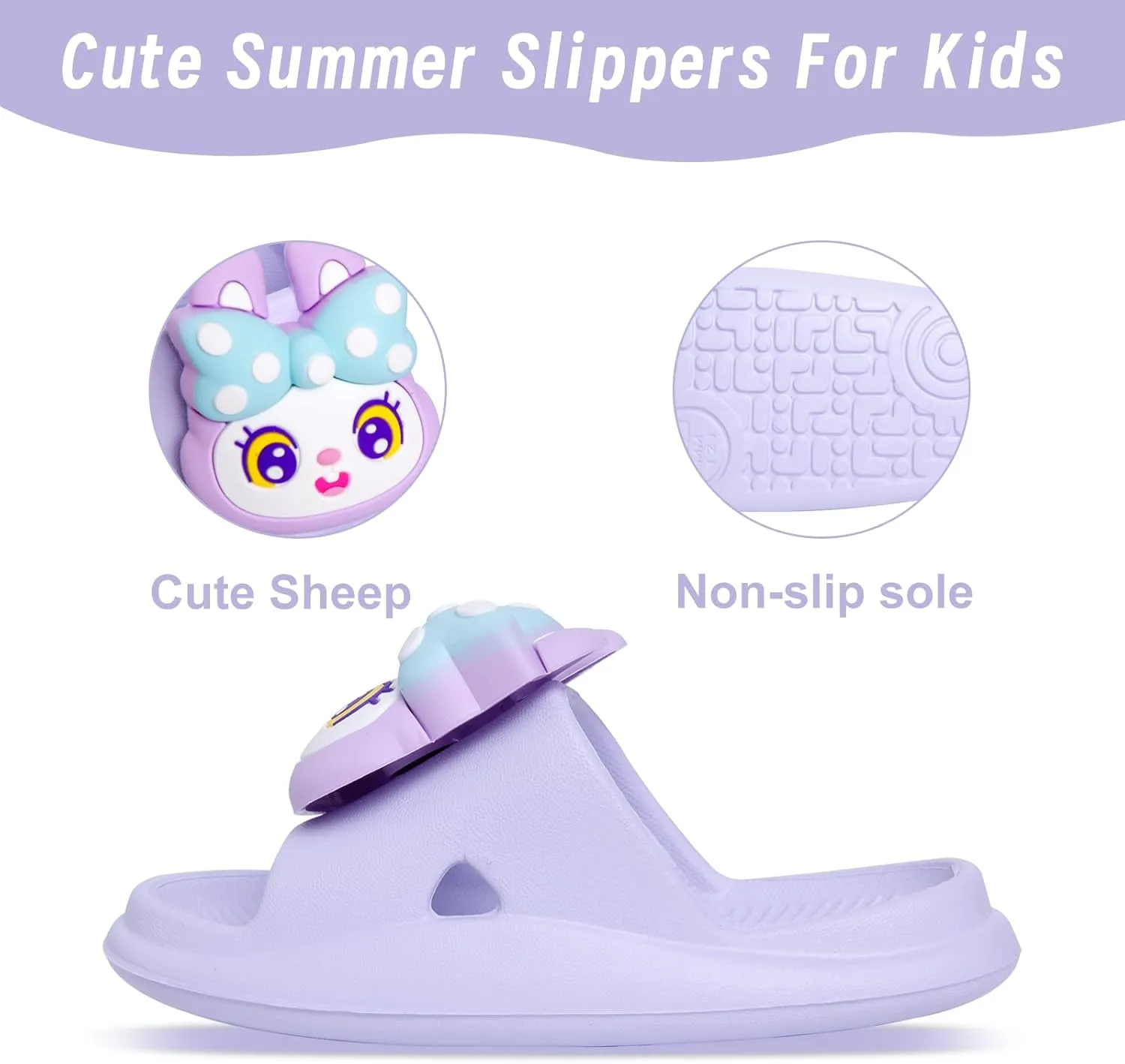 Knemksplanet Toddler Boys Girls Slippers Bunny Unicorn Pillow Sandals Summer Quick Dry Bathroom Slides Beach Water Non-Slip Kids Shower Shoes