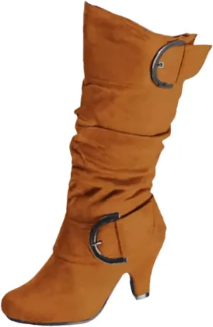 Ladmiple Fall Boots Women Knee High Wide Calf Pointed Toe Cone Heel Size Zipper Slouchy Cowboy Cowgirl Western Boots