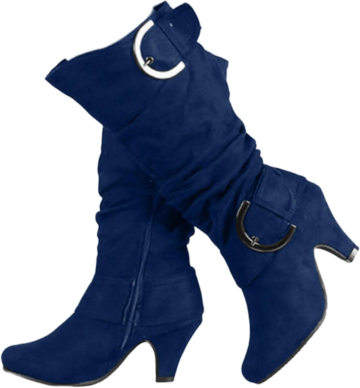 Ladmiple Fall Boots Women Knee High Wide Calf Slouchy Cowgirl Western Cowboy Boots Cone Heel Zipper Victorian Boots 2024