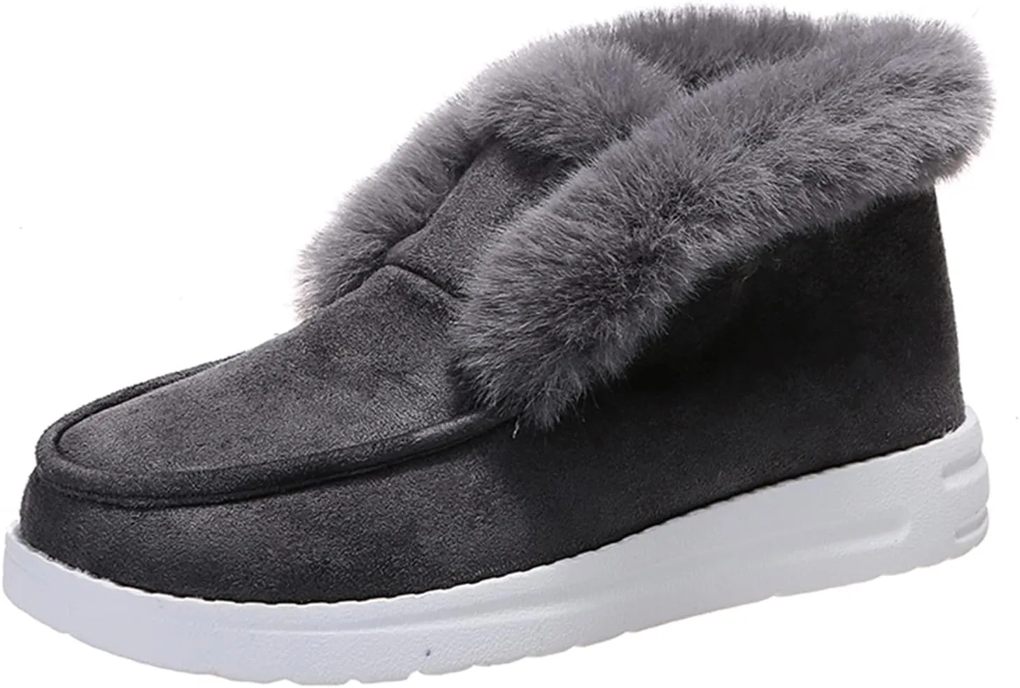 Ladmiple Snow Boots For Women Slip On Winter Boots Fur Lined Cold Weather Warm Ankle Booties Comfort Outdoor Walking Shoes