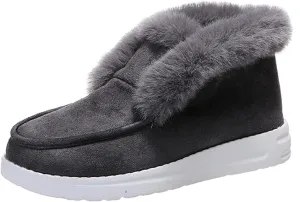Ladmiple Snow Boots For Women Slip On Winter Boots Fur Lined Cold Weather Warm Ankle Booties Comfort Outdoor Walking Shoes