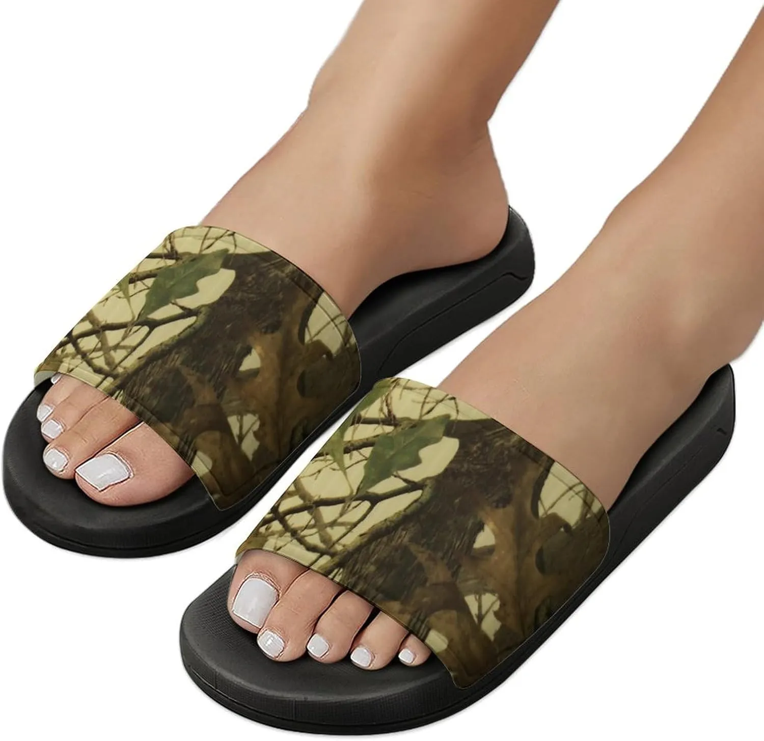 Leaves Camouflage Hunting Shower Shoes PVC Home Slippers Non-Slip Quick Drying Bathroom Slipper for Indoor And Outdoor