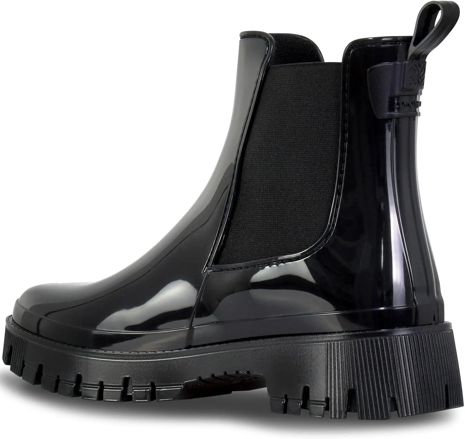 Lemon Jelly Short Rain Boots - Casual, Lemon-Scented Chelsea Boots - Water-Friendly Rain Shoes - Slip-On Ankle Platform Booties