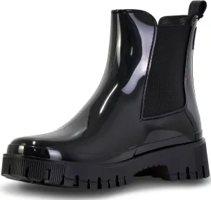 Lemon Jelly Short Rain Boots - Casual, Lemon-Scented Chelsea Boots - Water-Friendly Rain Shoes - Slip-On Ankle Platform Booties