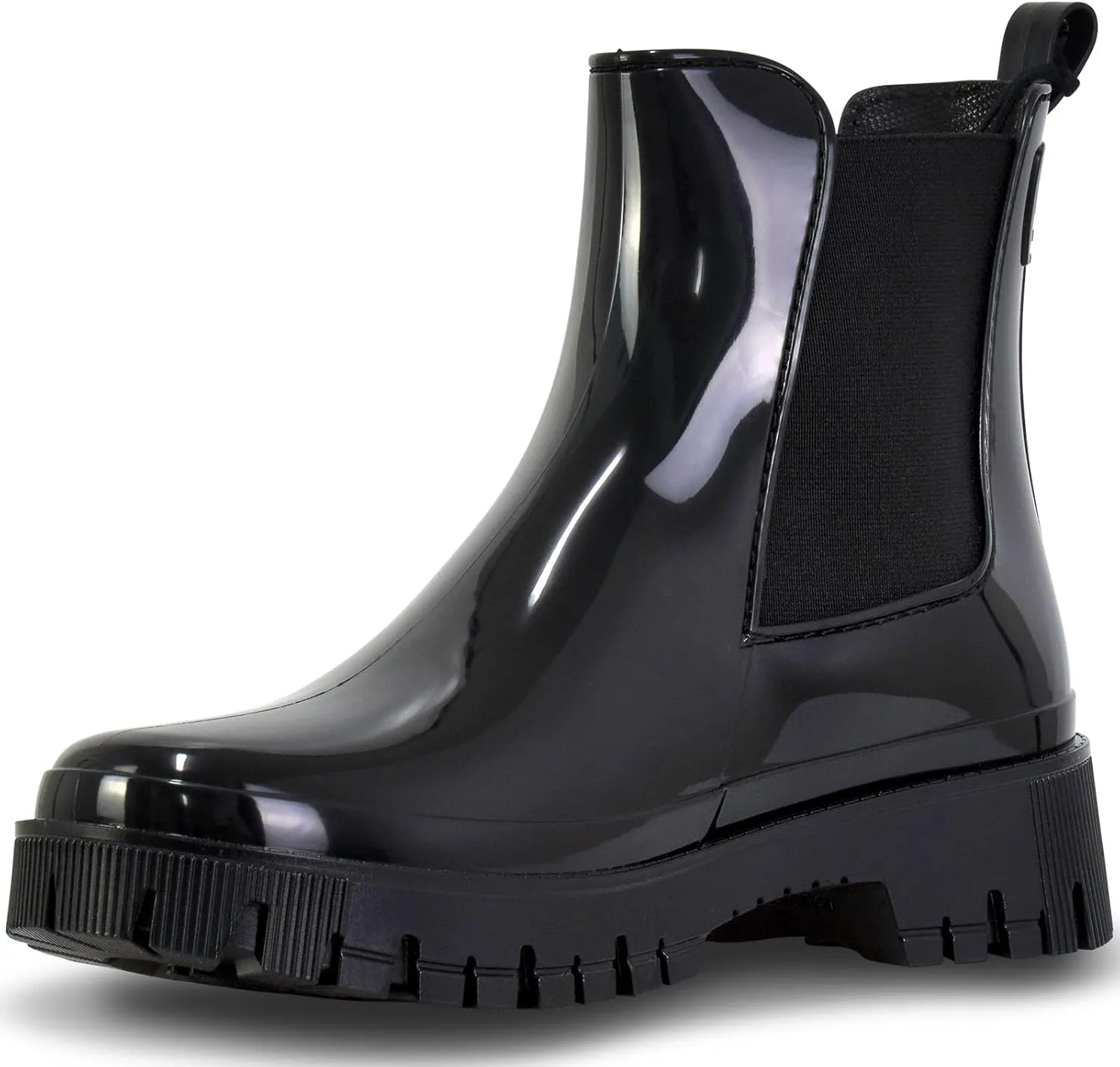 Lemon Jelly Short Rain Boots - Casual, Lemon-Scented Chelsea Boots - Water-Friendly Rain Shoes - Slip-On Ankle Platform Booties