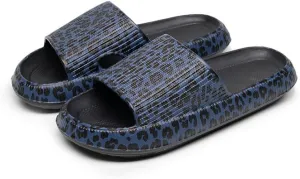 Leopard Print Cloud Slippers for Women Men Cheetah Print Pillow House Slippers Shower Sandals Quick Drying Non Slip