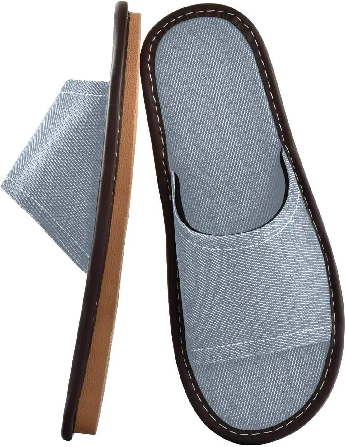 Light Slate Gray Mens Shower Slippers Washable Anti-slip Sandals for Travel Bedroom Outdoor
