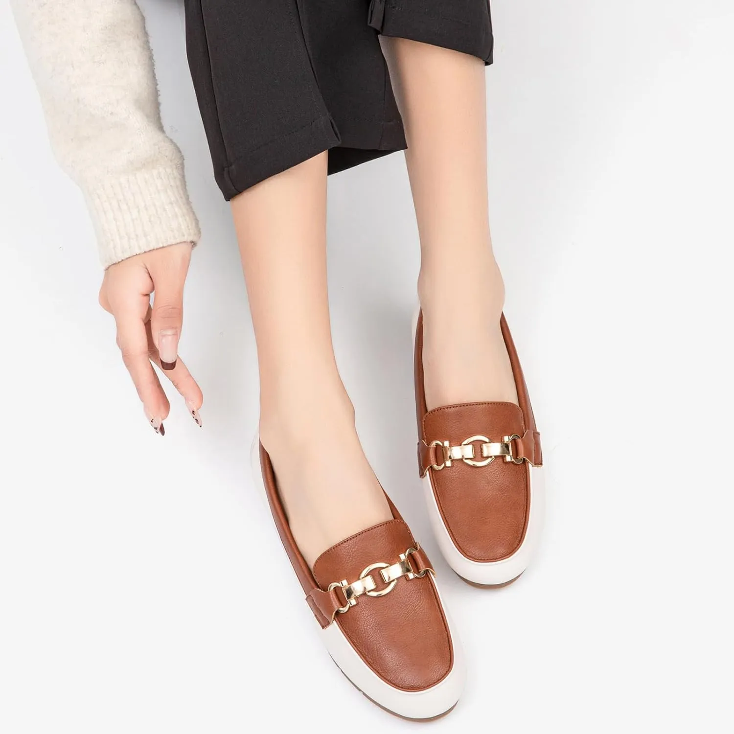 Loafers for Women Business Casual Shoes Comfortable & Lightweight Penny Loafers Slip On Work Flats