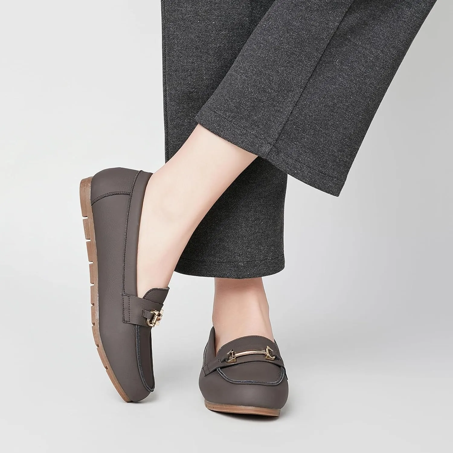 Loafers for Women Business Casual Work Shoes Comfortable & Lightweight Leather Womens Dress Penny Loafers Flats Slip On Shoes