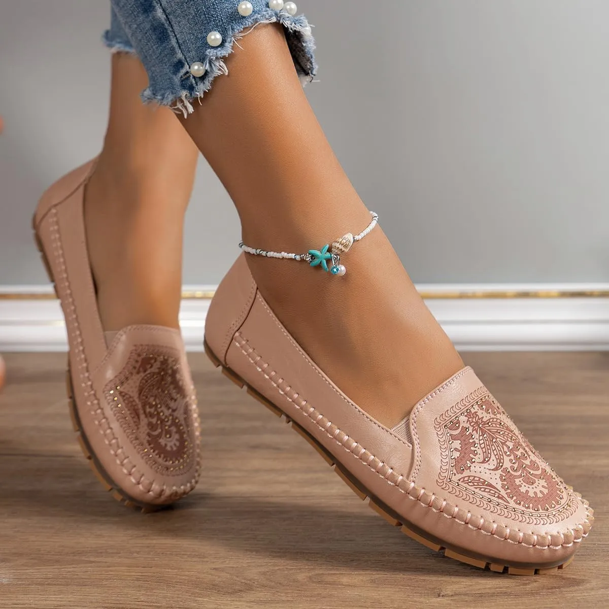 Loafers for Women Leather Business Casual Shoes Comfortable Lightweight Penny Loafers Slip On Work Flats Moccasins Driving Boat Shoes