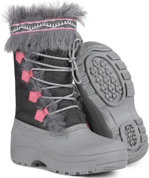 Lovee Cosee Winter Boots for Women Waterproof Warm Faux Fur Lined Snow Boots Mid Calf Platform Boots Anti-Slip Insulated Work Shoes