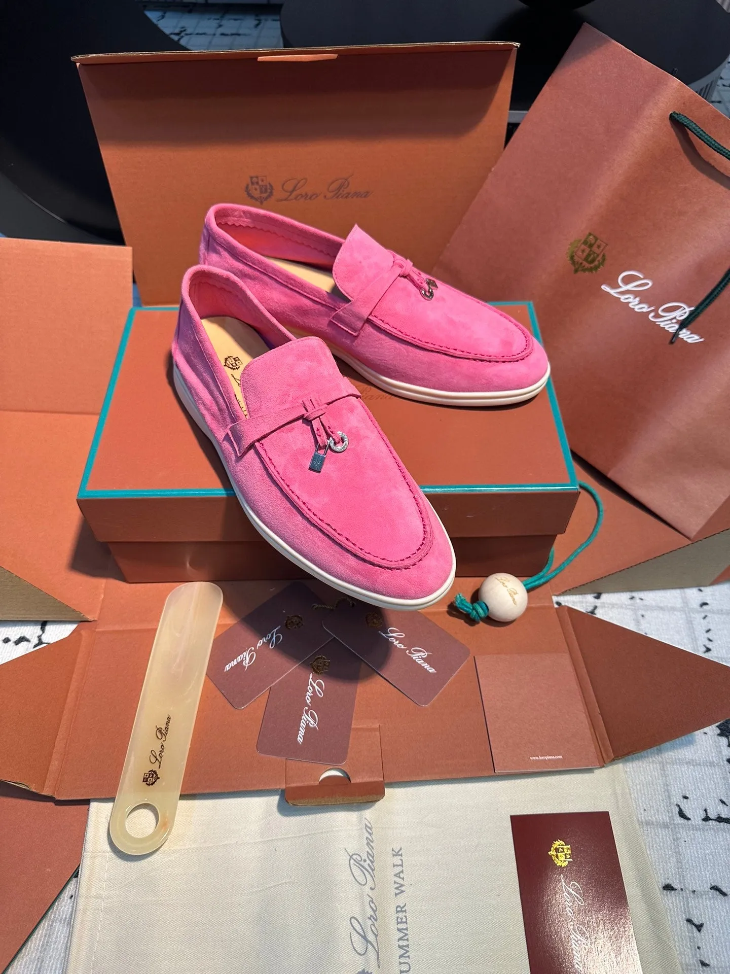 lp summer charm walk loafer dark pink suede