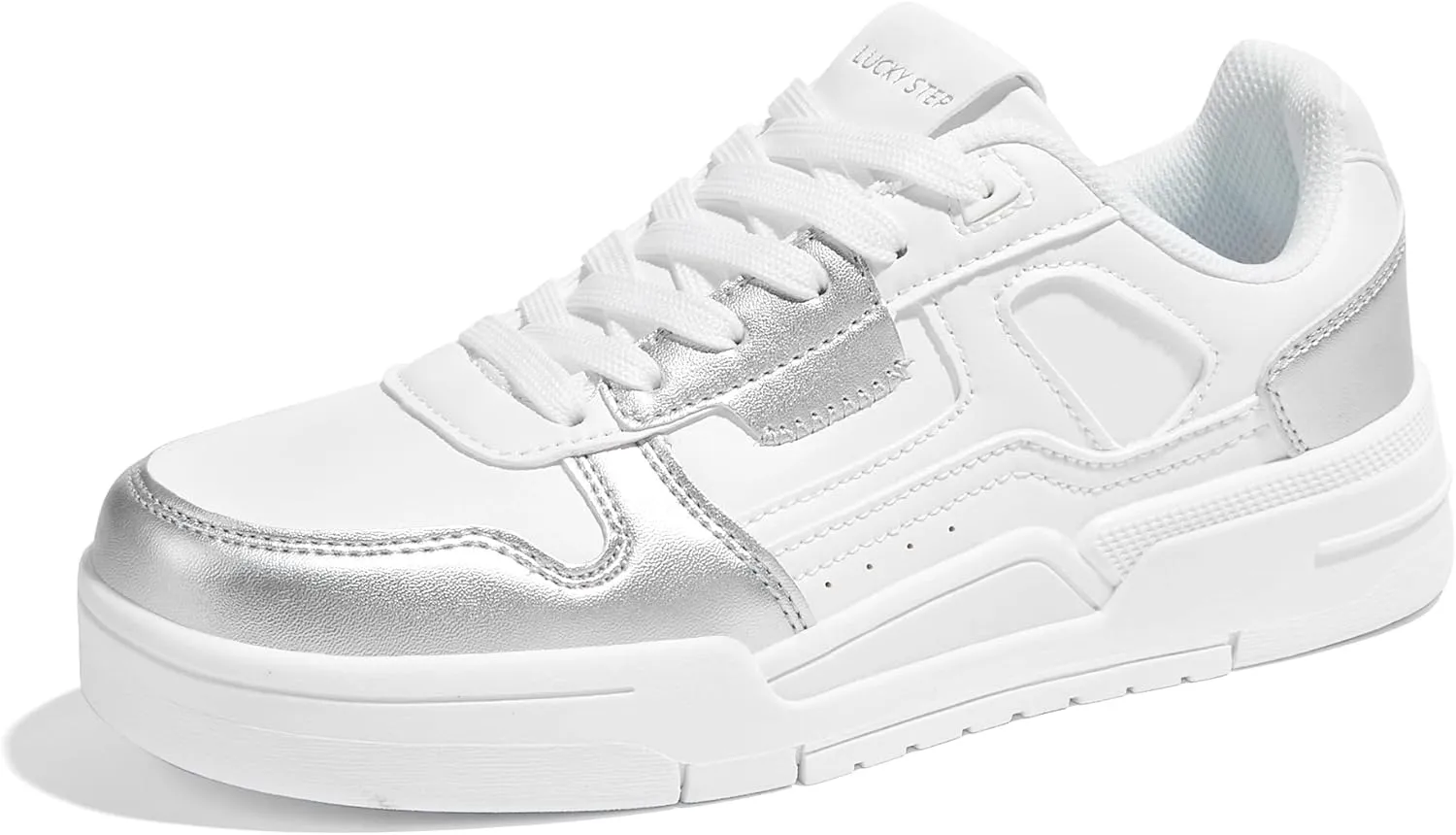 LUCKY STEP Women's Lace Up Fashion Casual Sneakers Low Top Walking Shoes Platform Comfort Non Slip Tennis Shoes