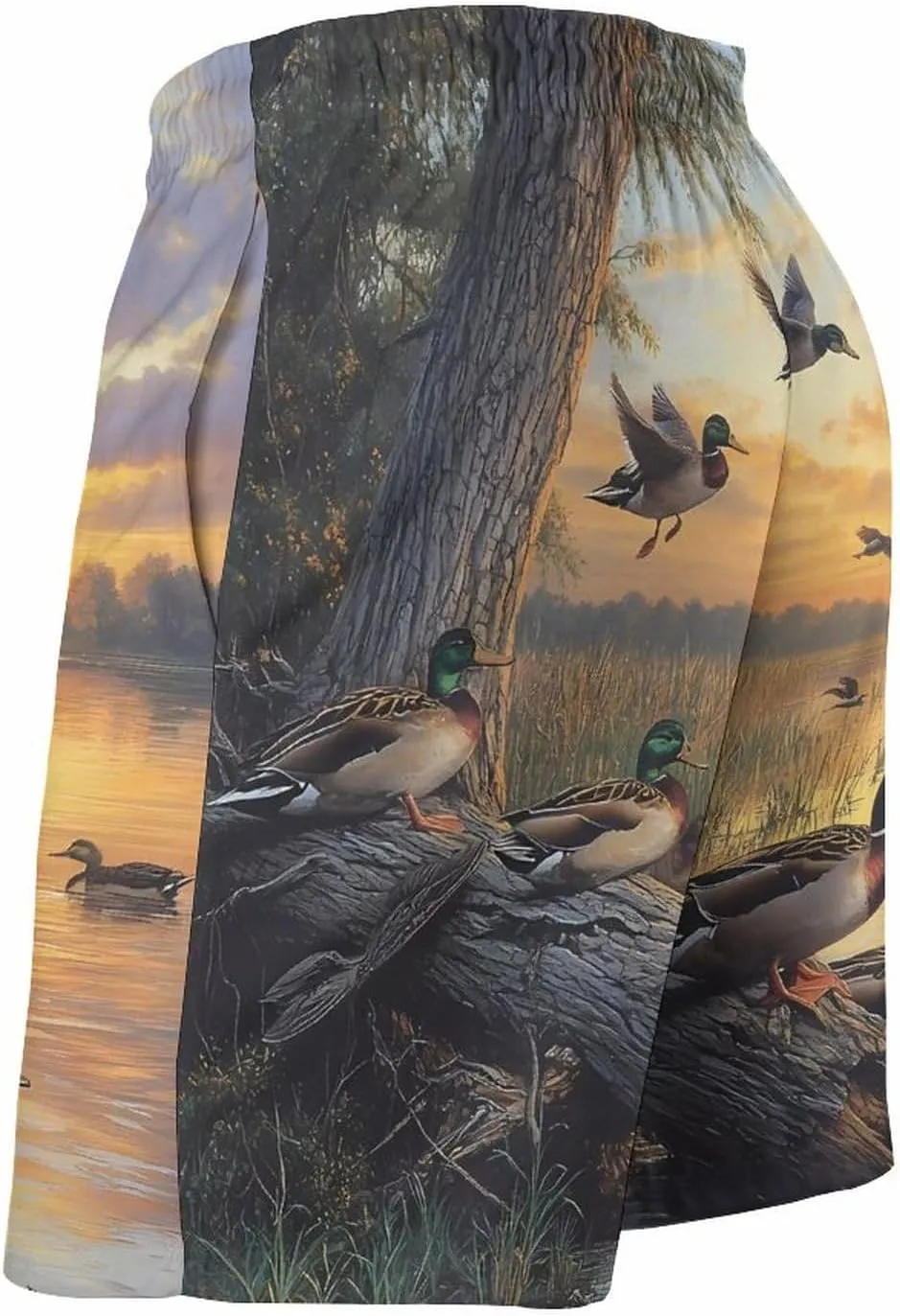 Mallard Ducks Lake Mens Swim Trunks Quick Dry Board Shorts Casual Swimsuit