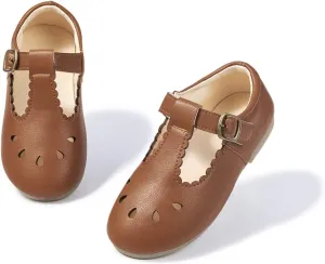 Meckior Toddler Little Girl Mary Jane Dress Shoes Ballet Flats for Girl Party School Shoes Bowknot Princess Shoes