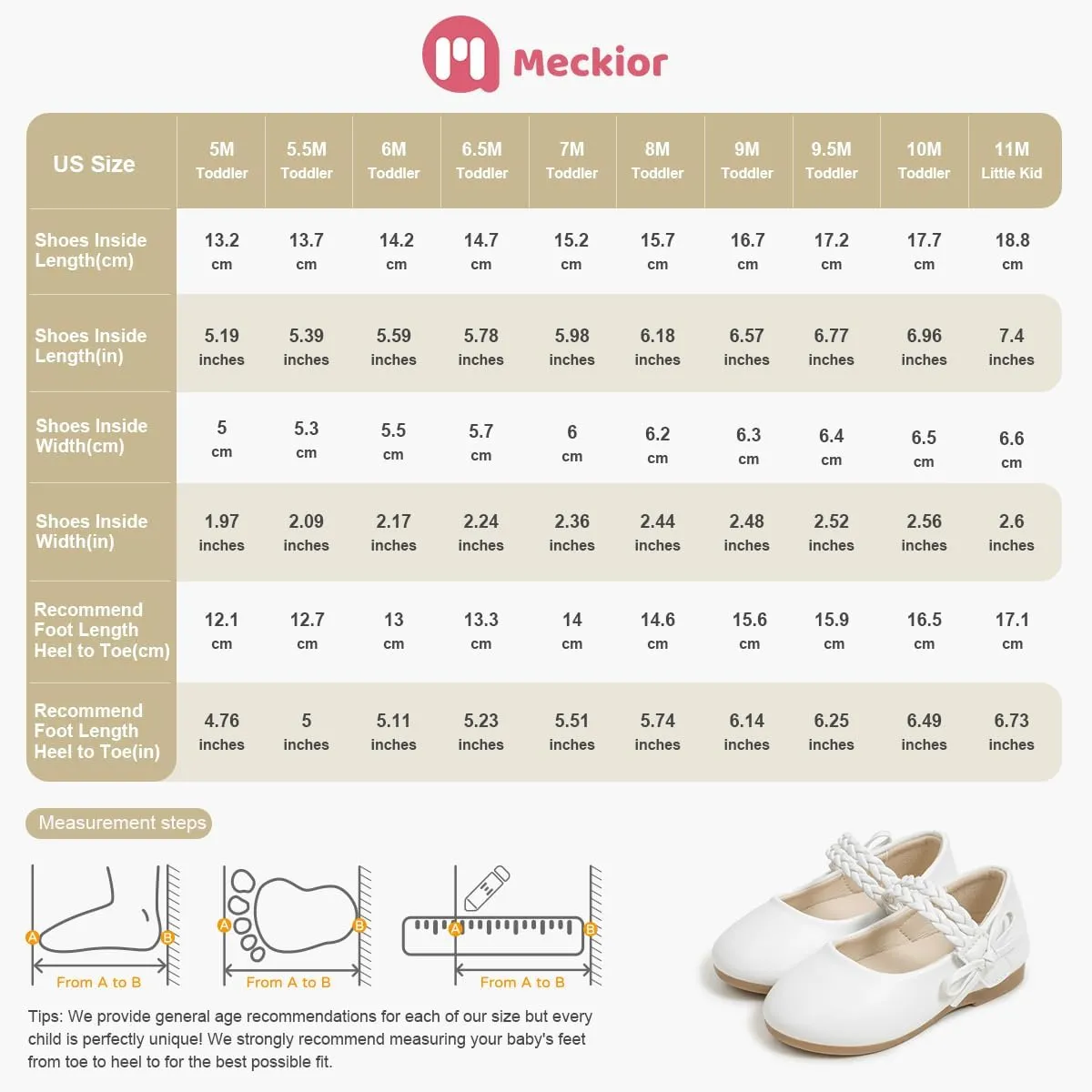Meckior Toddler Little Girl Mary Jane Dress Shoes Ballet Flats for Girl Party School Shoes Bowknot Princess Shoes