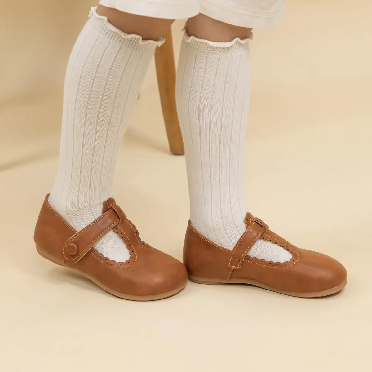 Meckior Toddler Little Girl Mary Jane Dress Shoes Ballet Flats for Girl Party School Shoes Bowknot Princess Shoes