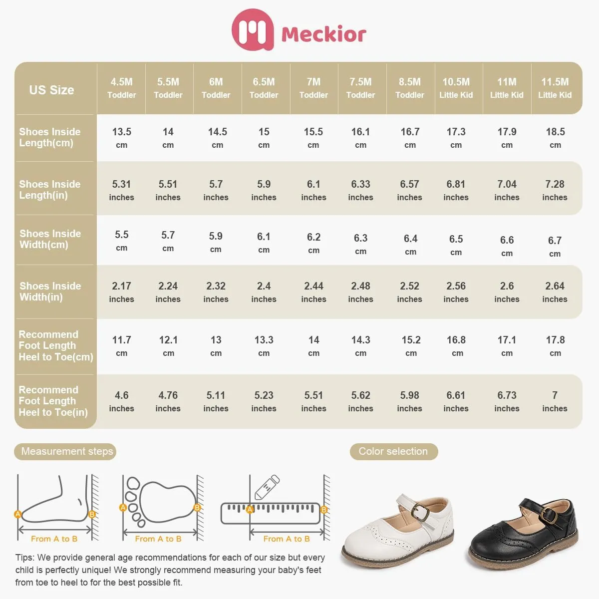 Meckior Toddler Little Girl Mary Jane Dress Shoes Ballet Flats for Girl Party School Shoes Bowknot Princess Shoes
