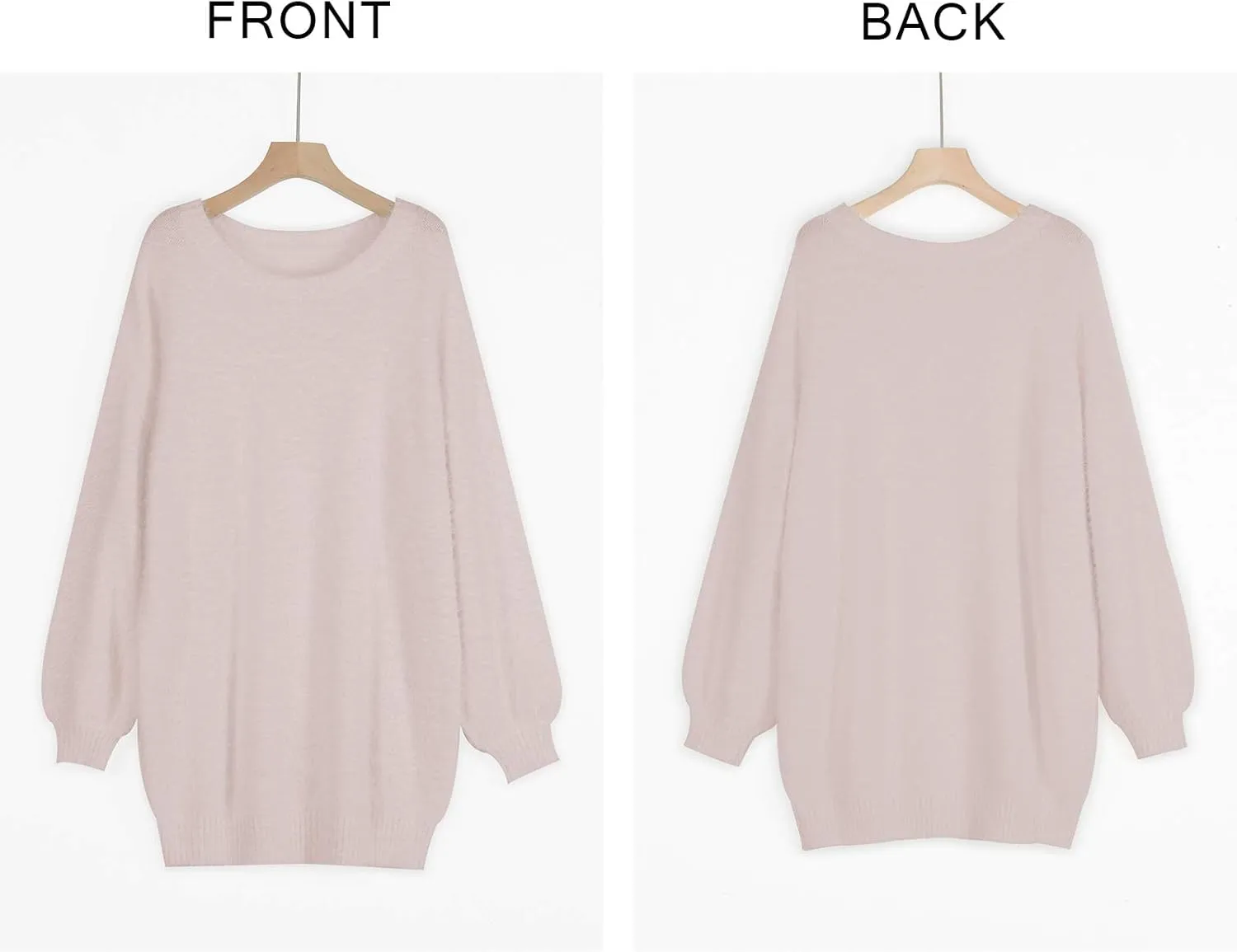 Meenew Women's Furry Pullover Sweater Dress Loose Oversized Long Knitted Tops