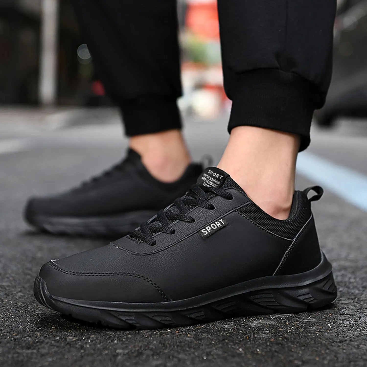 Men Walking Shoes Wide Hiking Shoes Waterproof Outdoor Work Shoes Trails Sneakers Casual Comfortable Trekking Shoes