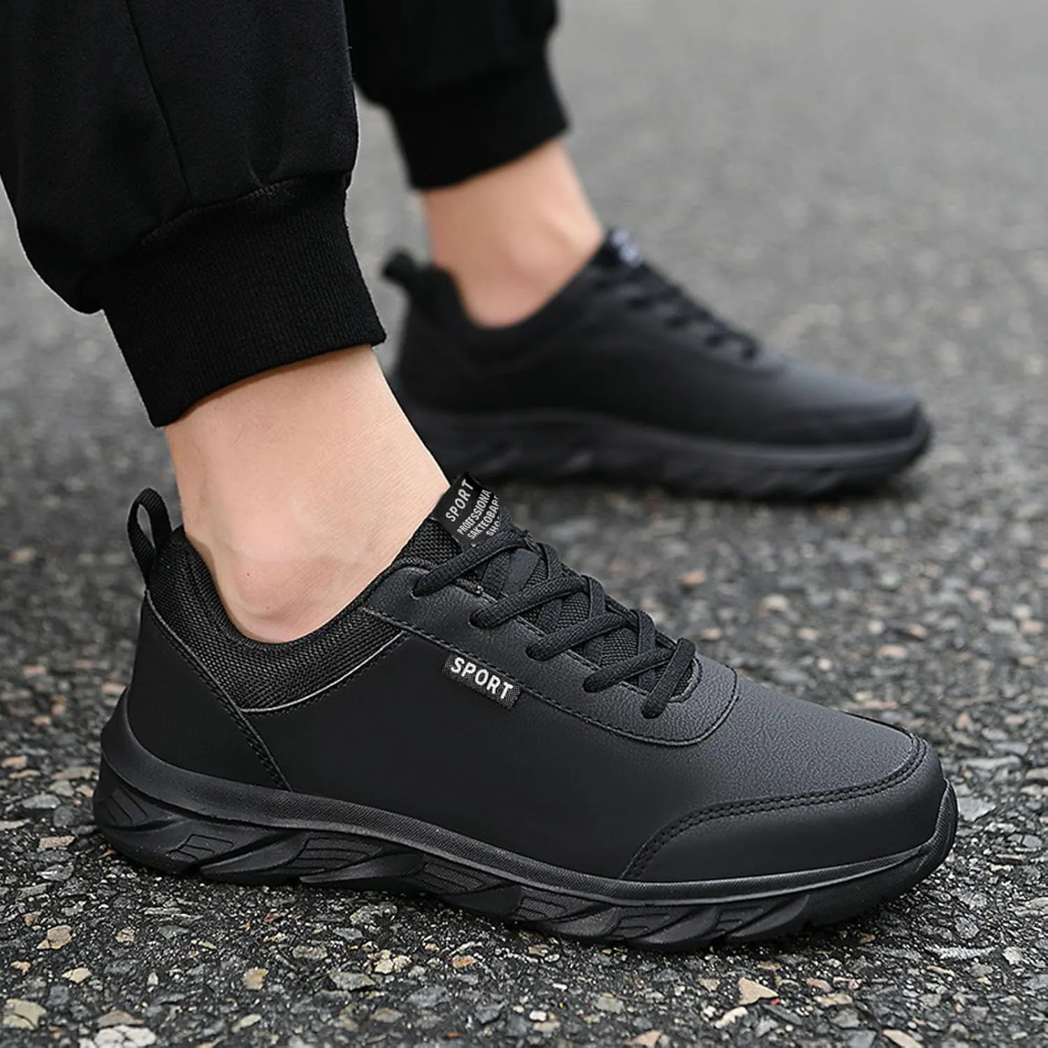 Men Walking Shoes Wide Hiking Shoes Waterproof Outdoor Work Shoes Trails Sneakers Casual Comfortable Trekking Shoes
