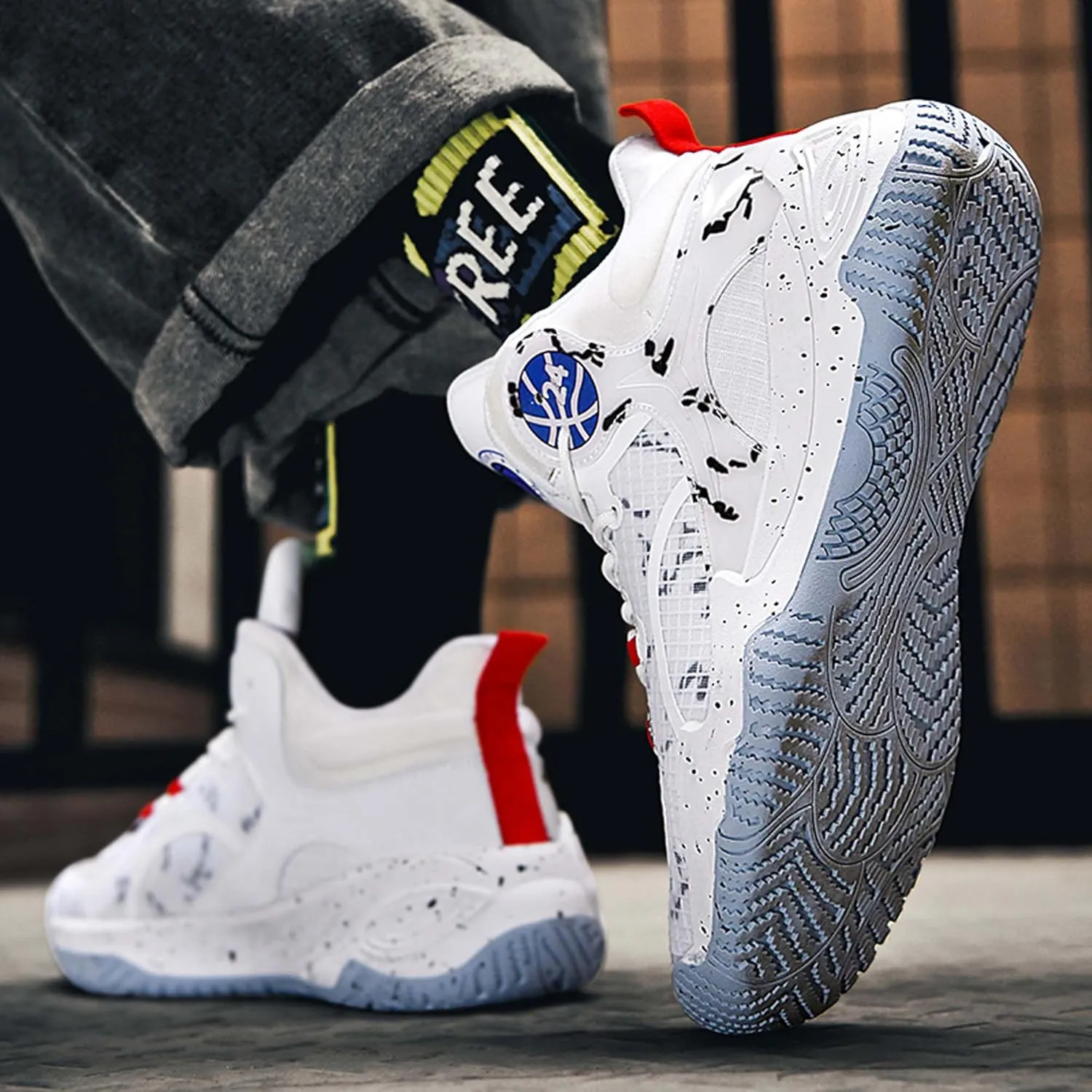 Men's Basketball Shoes Fashion Sneakers Indoor and Outdoor Non-Slip Breathable Training Match Shoes Women's Tennis Running Outdoor Shoes