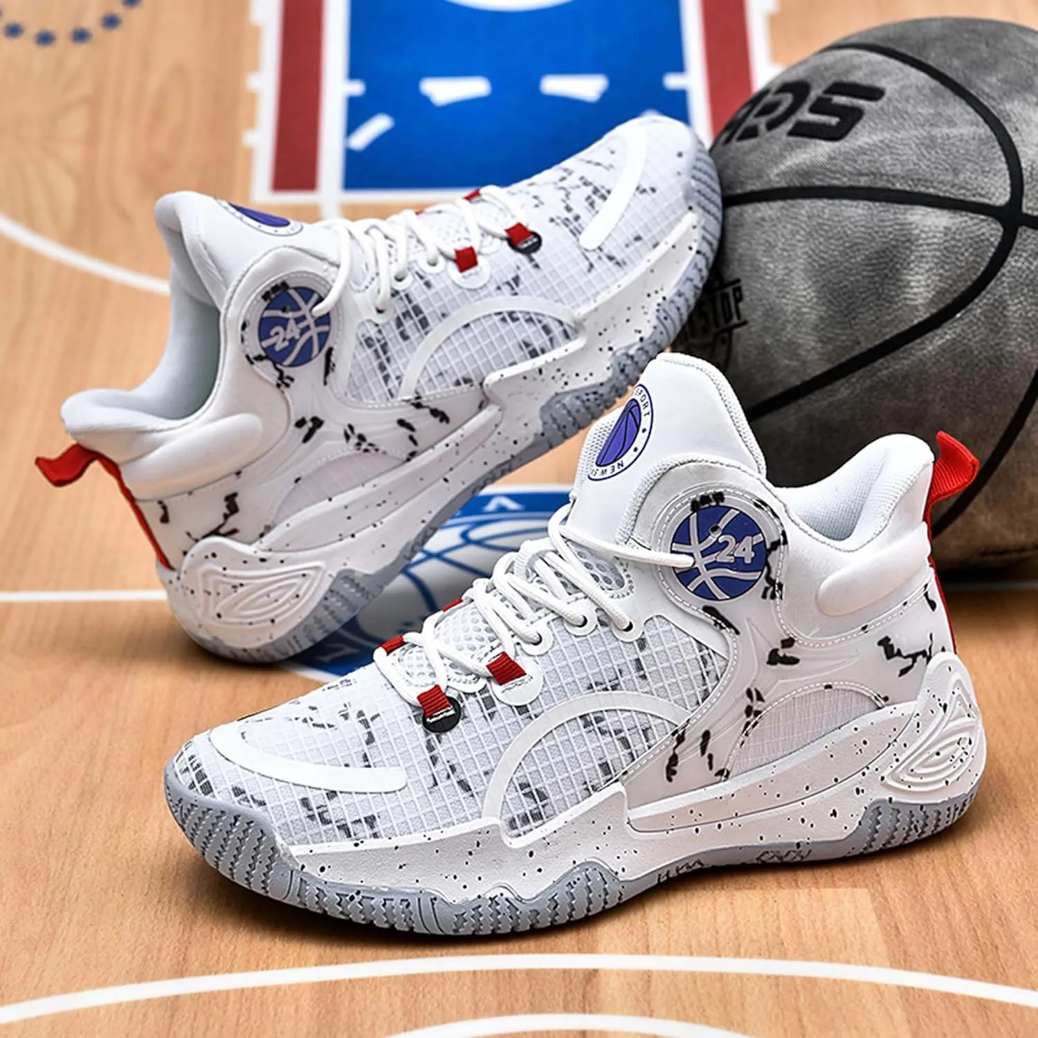 Men's Basketball Shoes Fashion Sneakers Indoor and Outdoor Non-Slip Breathable Training Match Shoes Women's Tennis Running Outdoor Shoes