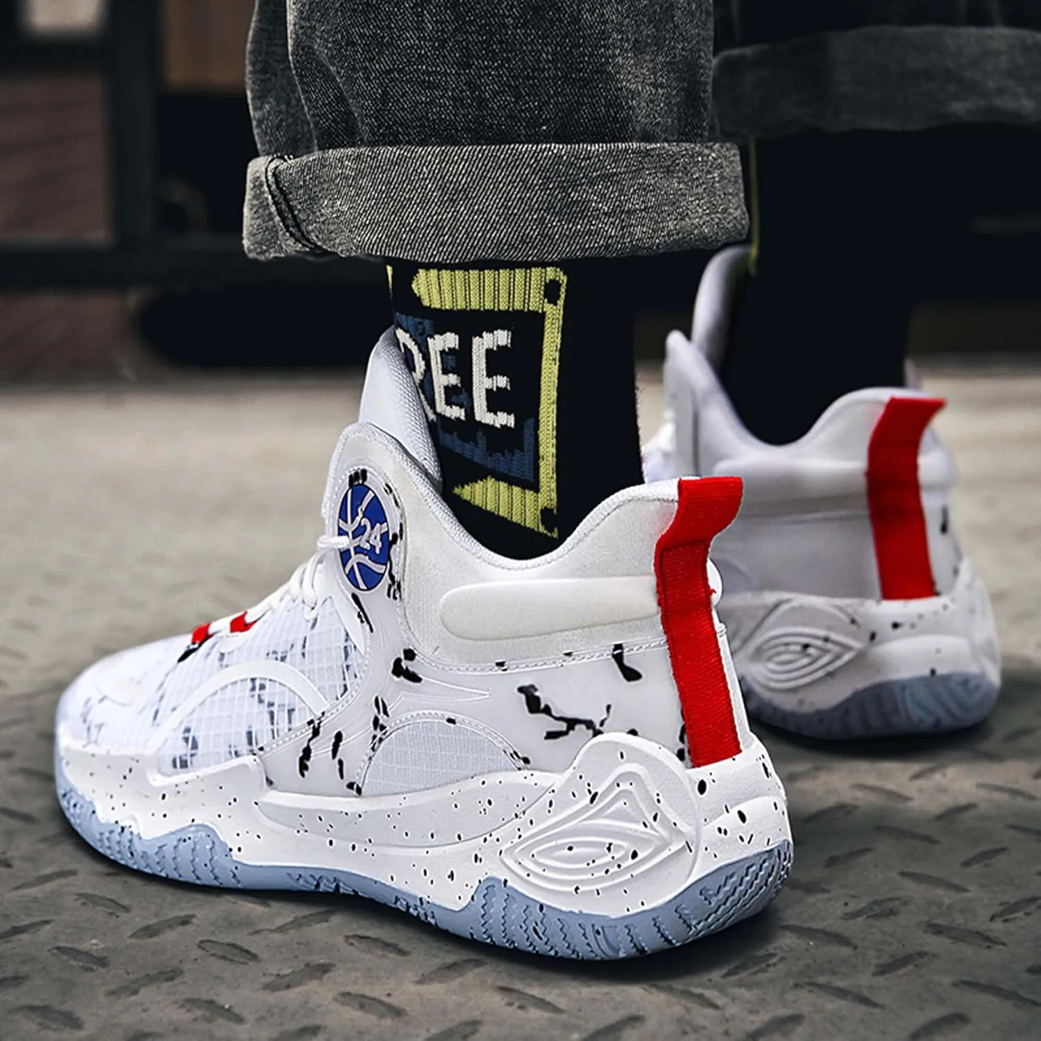 Men's Basketball Shoes Fashion Sneakers Indoor and Outdoor Non-Slip Breathable Training Match Shoes Women's Tennis Running Outdoor Shoes