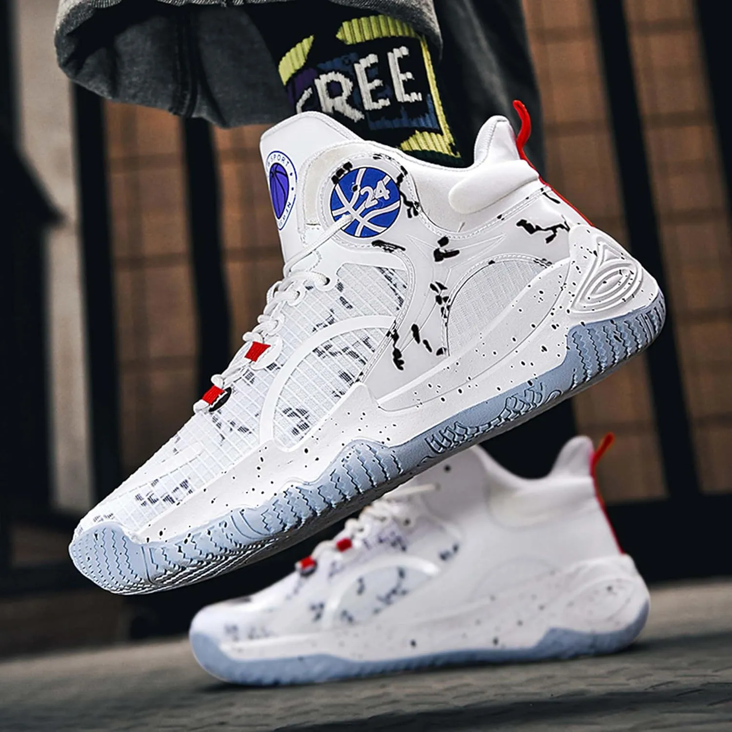 Men's Basketball Shoes Fashion Sneakers Indoor and Outdoor Non-Slip Breathable Training Match Shoes Women's Tennis Running Outdoor Shoes