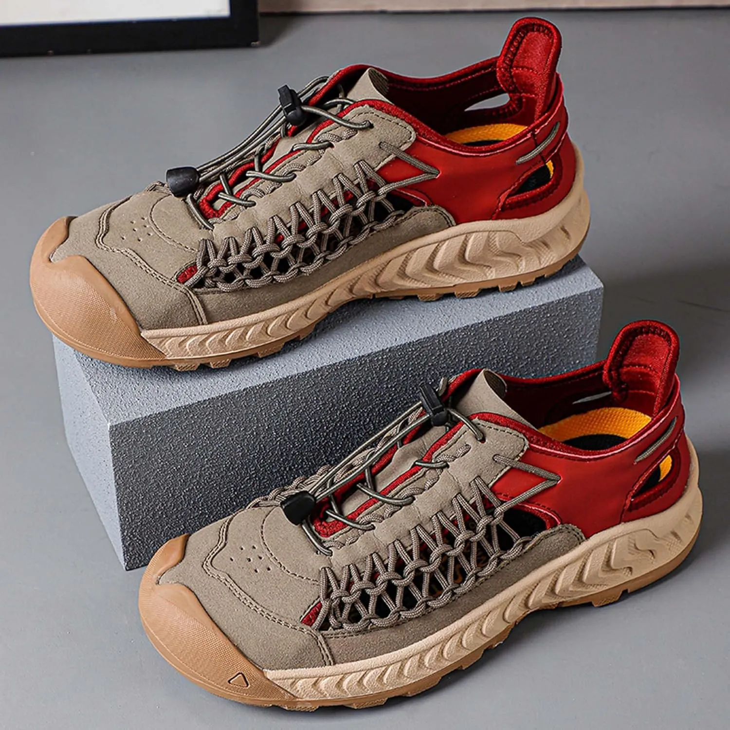Men's Breathable Lightweight Open Easy on Hiking Sneakers Sports Beach Outdoor Comfortable Casual Sandals