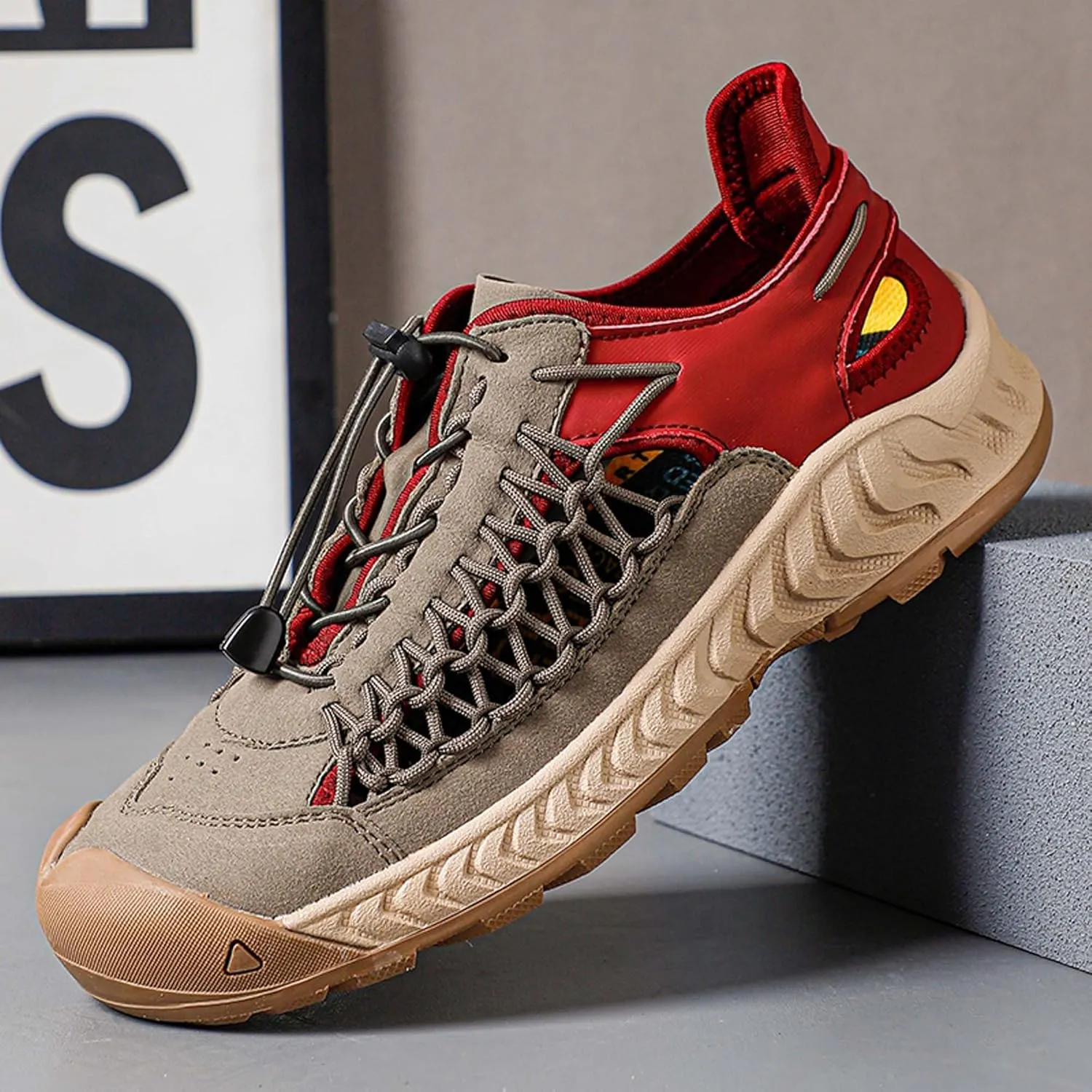 Men's Breathable Lightweight Open Easy on Hiking Sneakers Sports Beach Outdoor Comfortable Casual Sandals