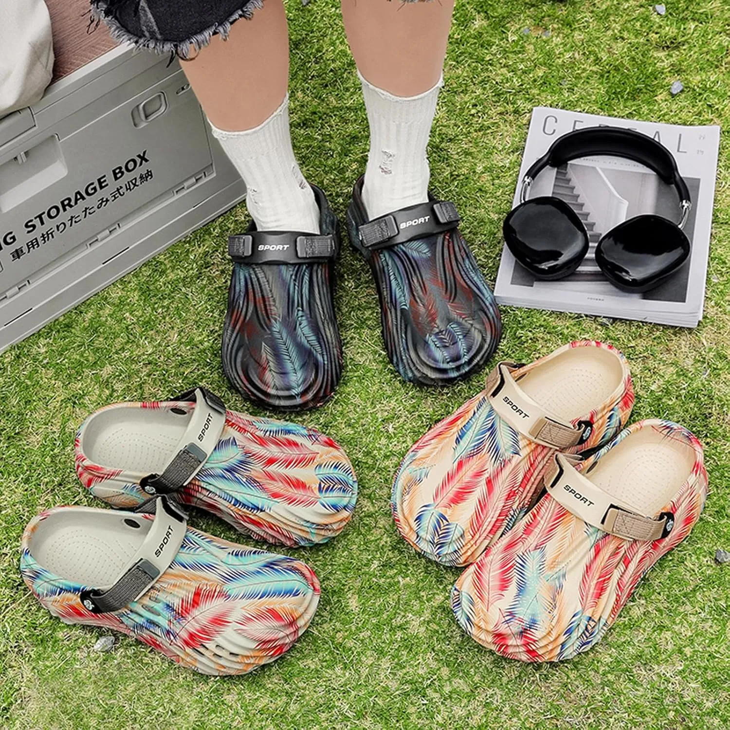 Men's Clogs Lightweight Slip On Garden Shoes Casual House Slippers Beach Sandals Indoor Outdoor Mules Footwear