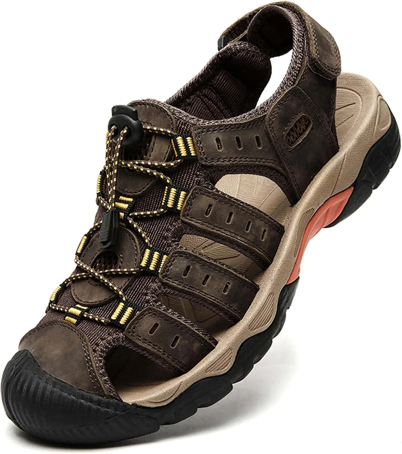 Men's Closed Toe Sport Sandals Summer Waterproof Walking Sandals Quick Dry Water Sandals Lightweight Beach Swimming Fisherman Shoes-5-14 US Size