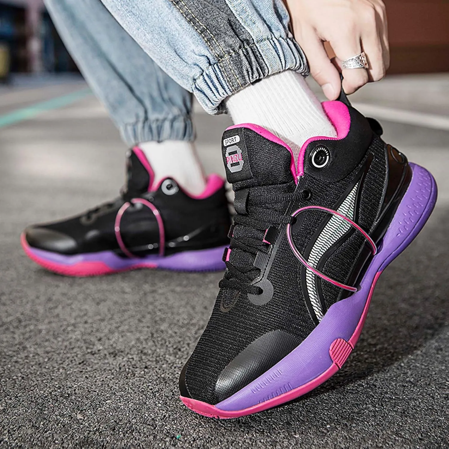 Men's Fashion Basketball Shoes Youth Indoor or Outdoor Professional Competition Training Sneakers Women's Anti-Slip Jogging Tennis Sneakers