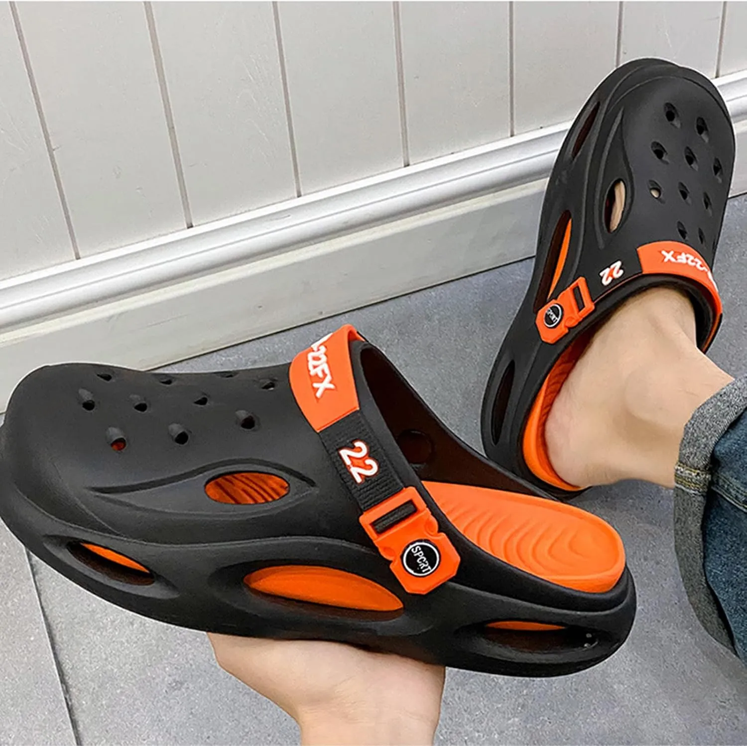 Men's Fashion EVA Slippers, Non-slip Quick Dry Open Toe Slippers, Indoor Outdoor Walking, Men's Summer Beach Slippers Sandals Dual Use