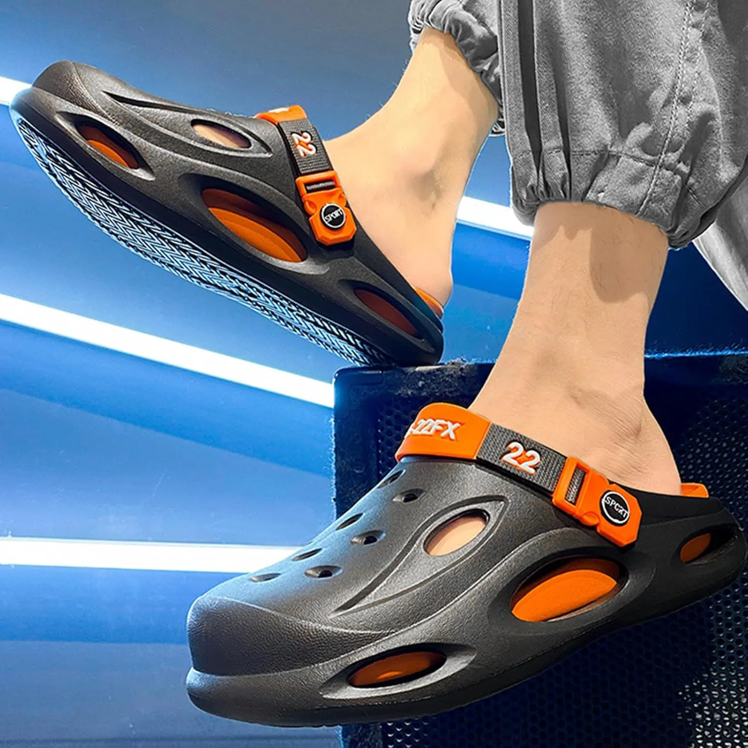 Men's Fashion EVA Slippers, Non-slip Quick Dry Open Toe Slippers, Indoor Outdoor Walking, Men's Summer Beach Slippers Sandals Dual Use