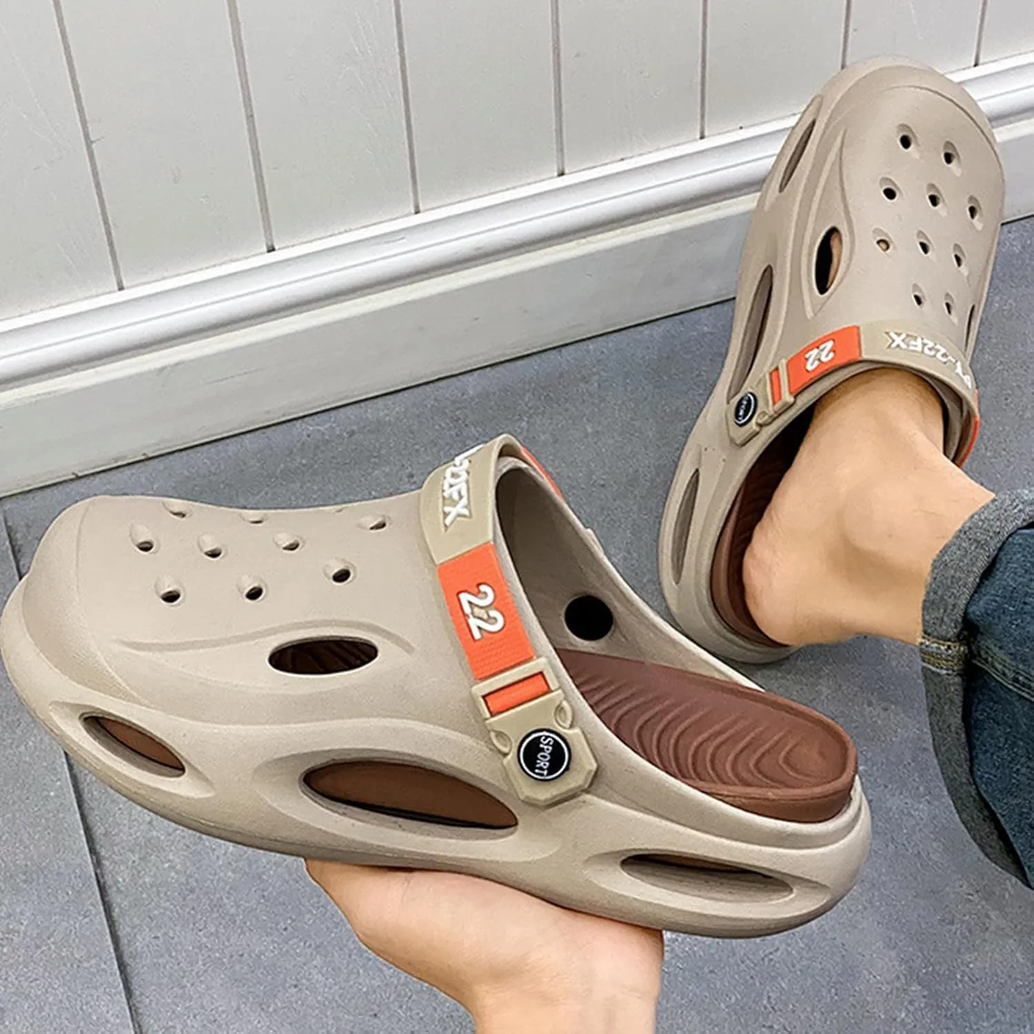 Men's Fashion EVA Slippers, Non-slip Quick Dry Open Toe Slippers, Indoor Outdoor Walking, Men's Summer Beach Slippers Sandals Dual Use