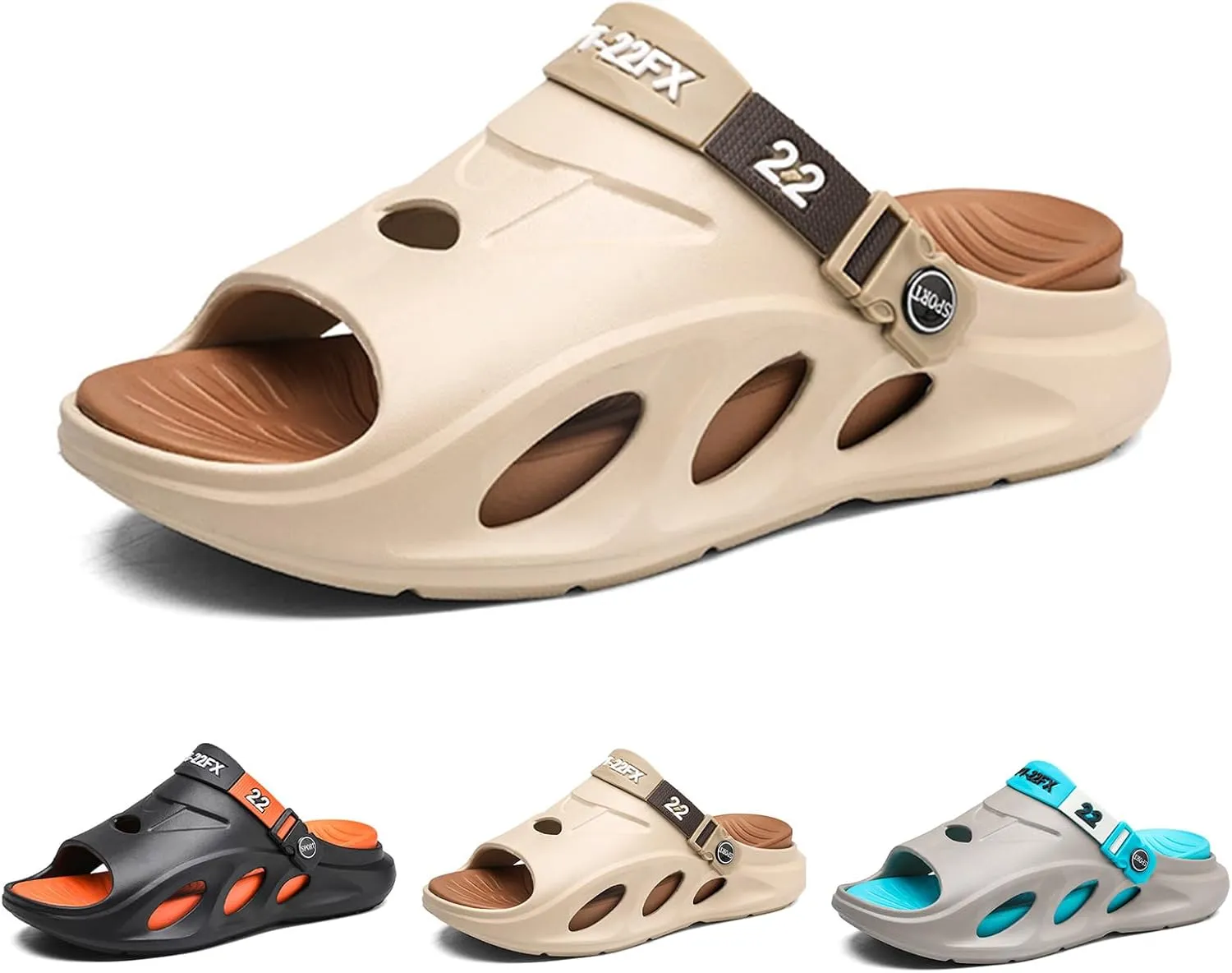Men's Fashion EVA Slippers, Non-slip Quick Dry Open Toe Slippers, Indoor Outdoor Walking, Men's Summer Beach Slippers Sandals Dual Use