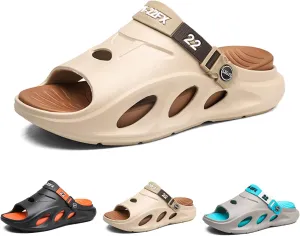 Men's Fashion EVA Slippers, Non-slip Quick Dry Open Toe Slippers, Indoor Outdoor Walking, Men's Summer Beach Slippers Sandals Dual Use