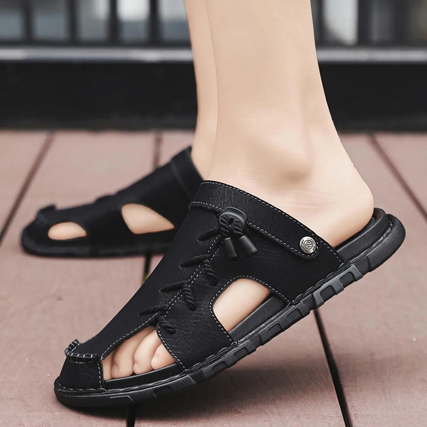 Men's Fashion Sandals Slippers Arch Support Sports Sandals Summer Quick Dry Fisherman Beach Shoes Indoor Outdoor Casual Clogs Garden Shoes