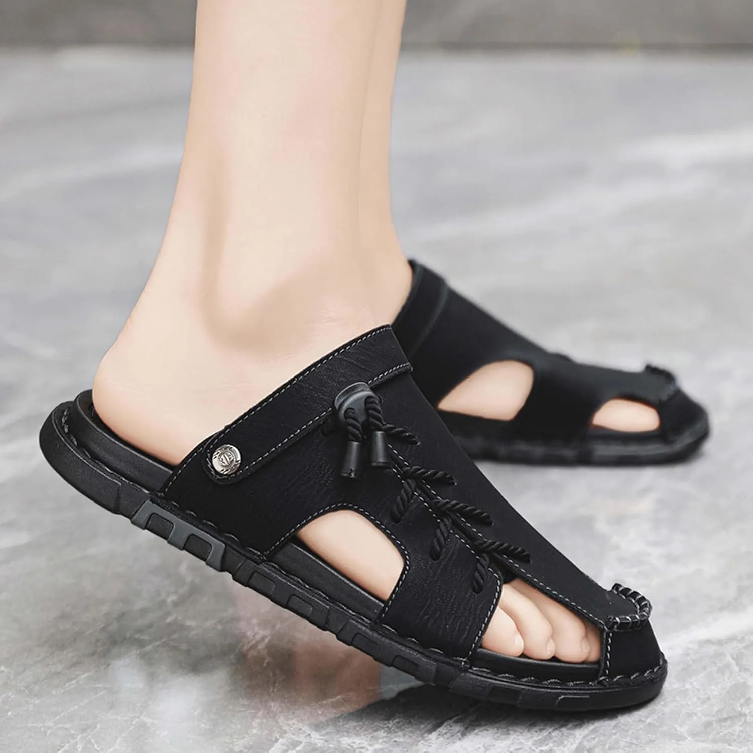 Men's Fashion Sandals Slippers Arch Support Sports Sandals Summer Quick Dry Fisherman Beach Shoes Indoor Outdoor Casual Clogs Garden Shoes